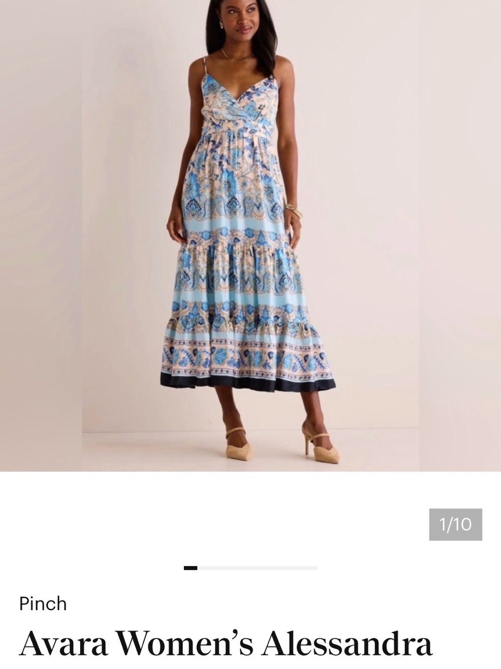 Pinch Blue and Cream Patterned Maxi Dress - NWT